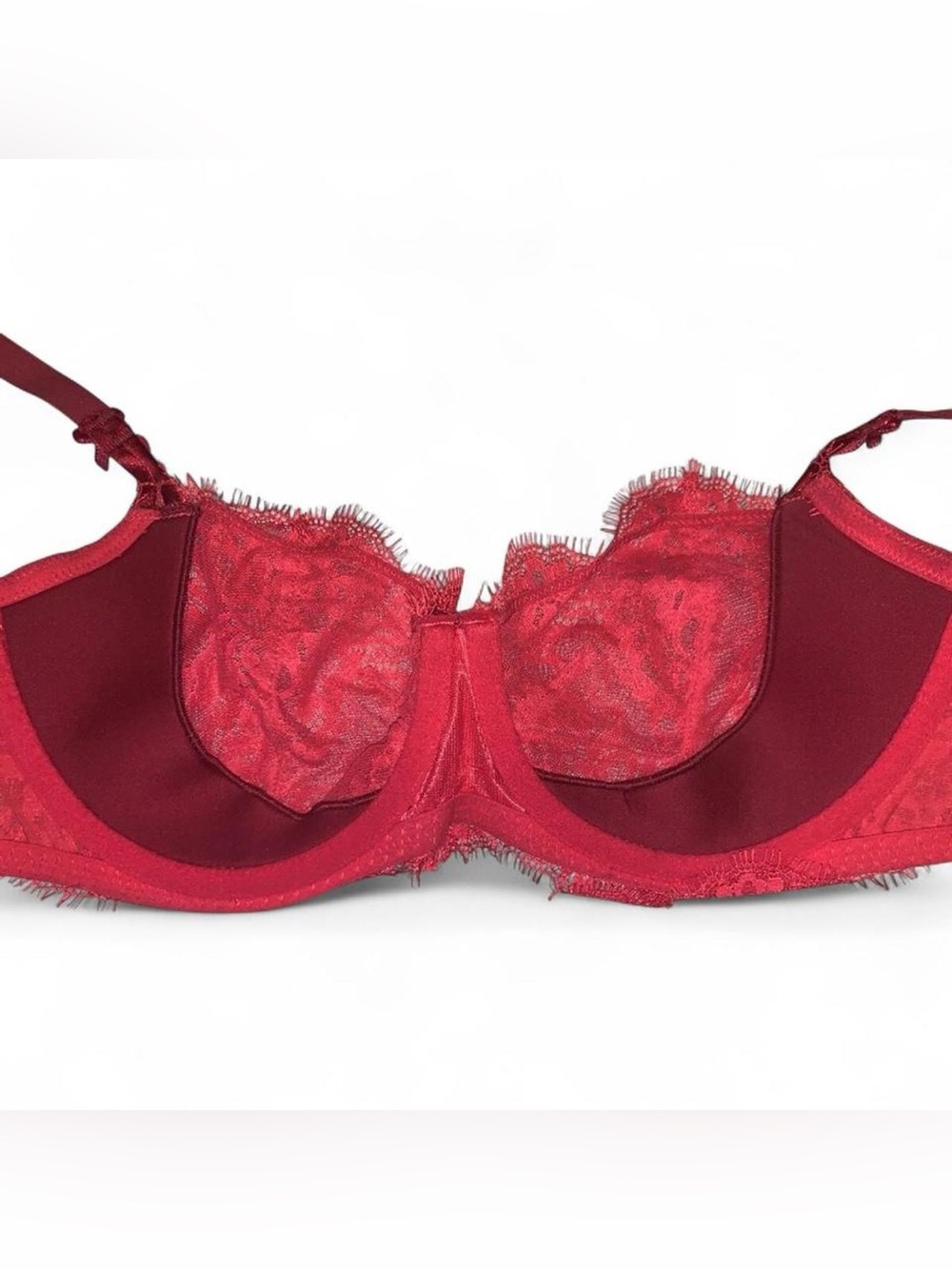32D Victoria’s Secret Dream Angels Without Padding Red Lace Bra 32D - Picture 3 of 6